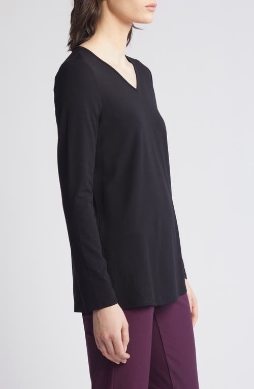 Shop Eileen Fisher Easy V-neck Tunic In Black