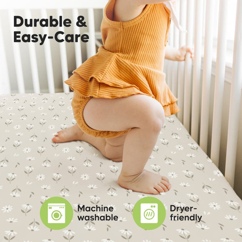 Keababies Soothe Fitted Mini Crib Sheet In Daisies