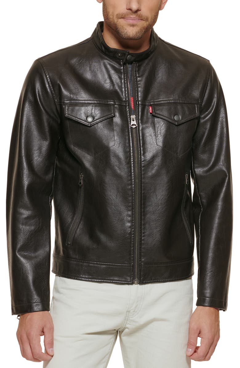 nordstrom.com | Water Resistant Faux Leather Racer Jacket