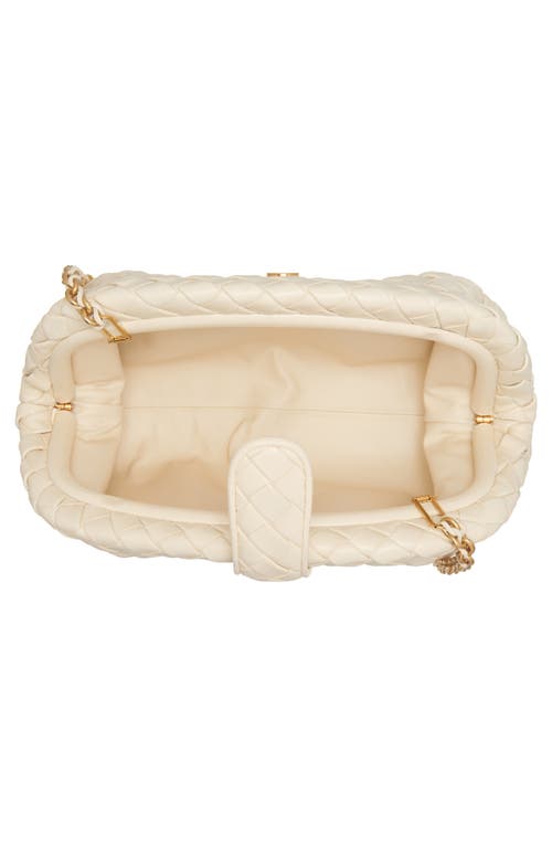 Shop Bottega Veneta The Lauren 1980 Intrecciato Leather Clutch In String/m Brass