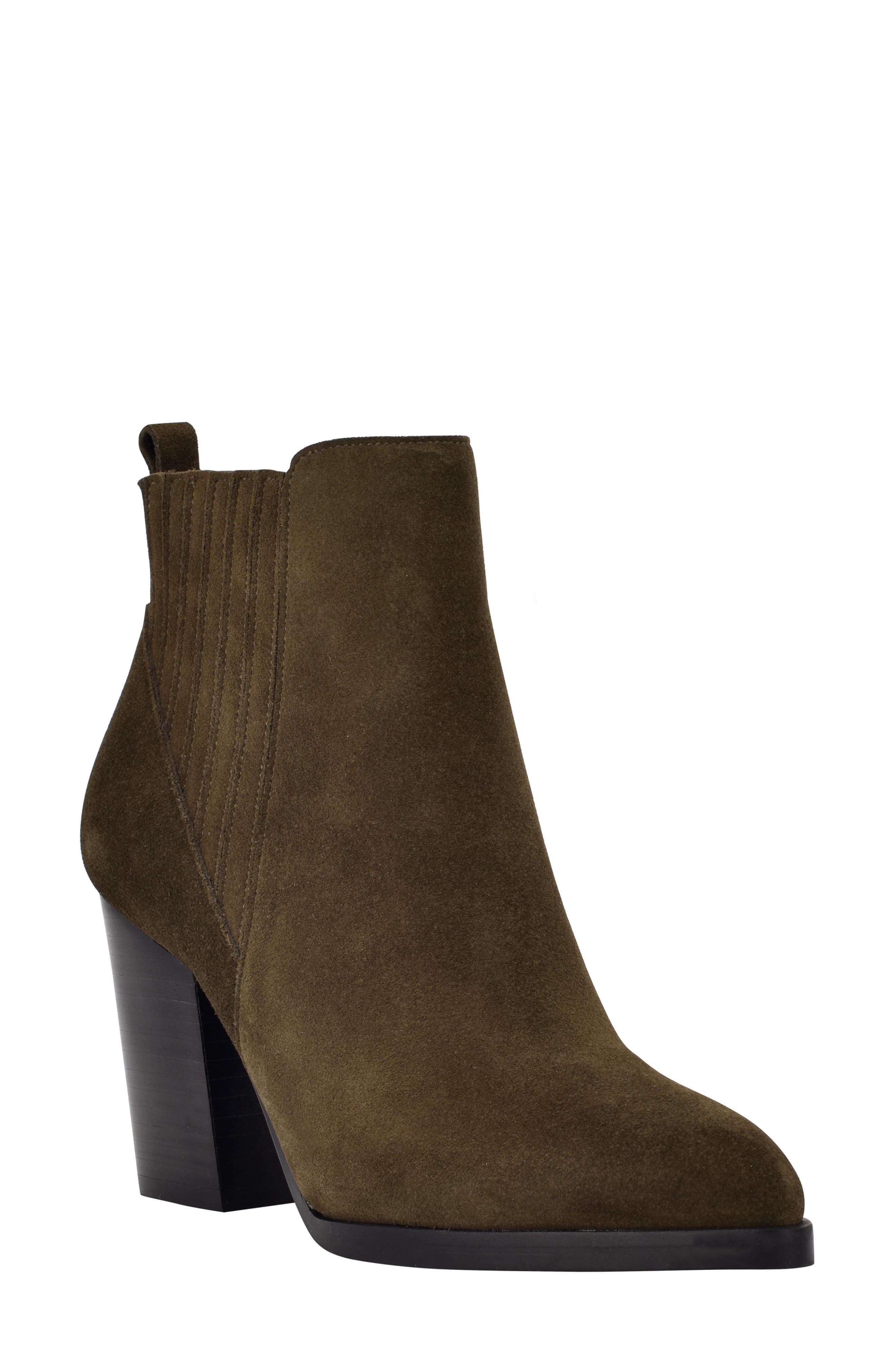 green booties low heel