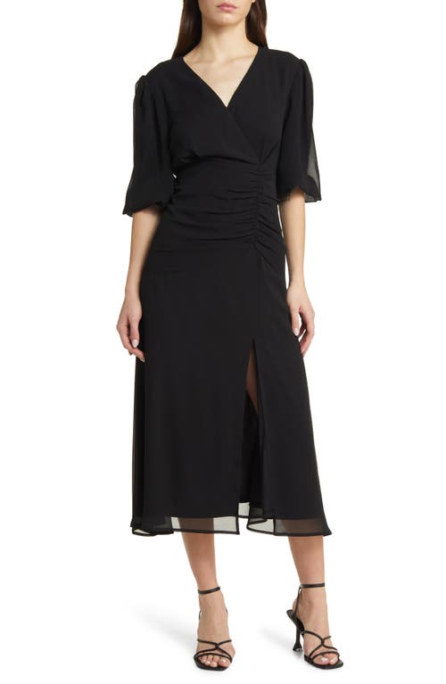 Forget Me Not Gathered Waist Dress in Black