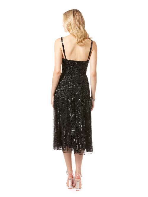Lara New York Flowing, Sequin Midi Dress In Black