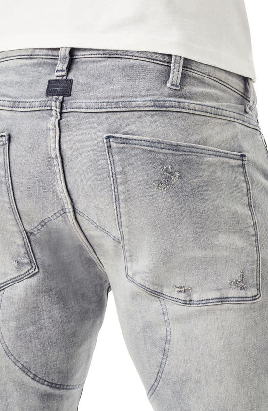 Shop G-star 5620 3d Zip Knee Distressed Skinny Jeans In Vintage Oreon Grey Destroyed