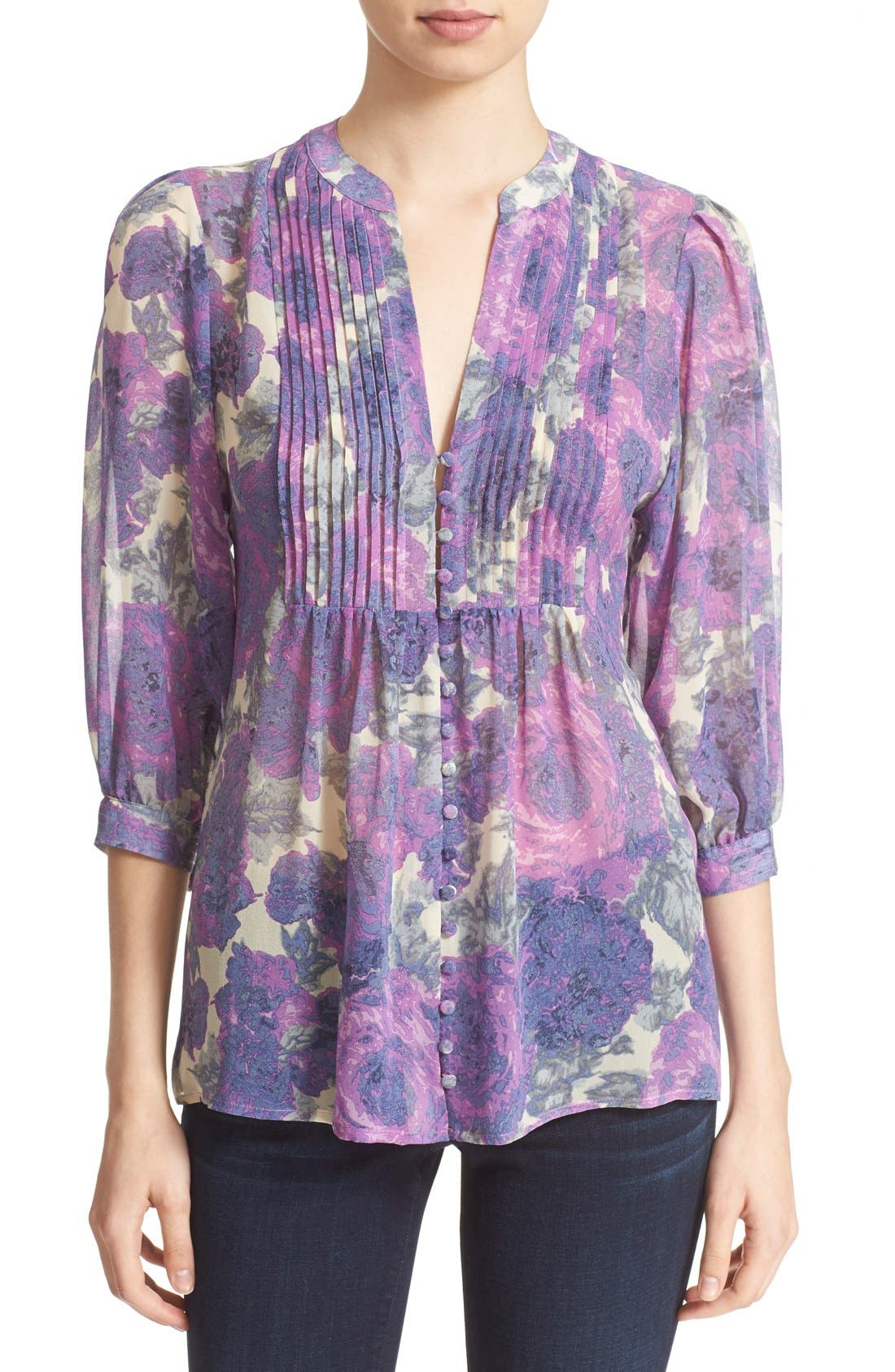 Joie 'Datev' Floral Print Silk Blouse | Nordstrom