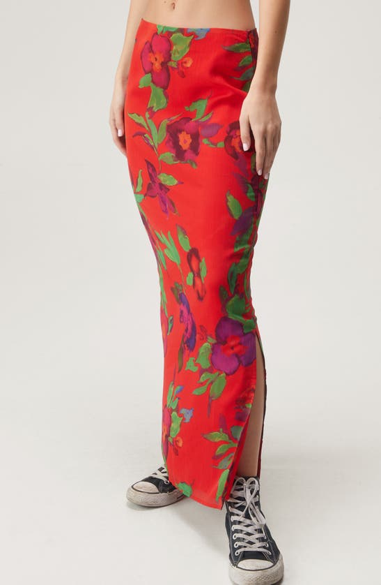 Shop Nasty Gal Floral Maxi Skirt In Red