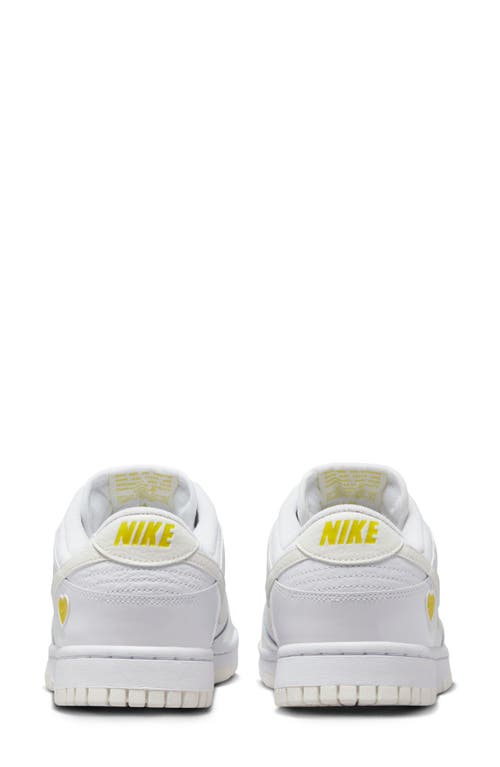 Nike Dunk Low Basketball Shoe In White/sail/opti Yellow