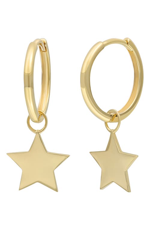 Bony Levy 14K Gold Star Drop Hoop Earrings in 14K Yellow Gold at Nordstrom