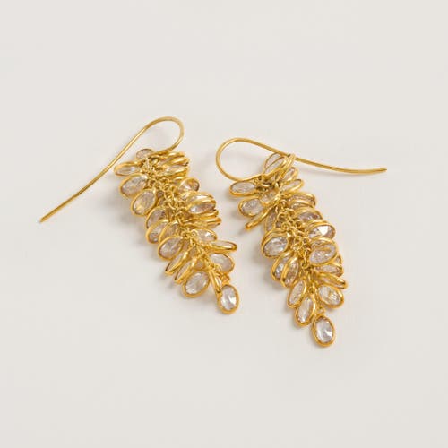 Freya Rose 22ct Gold Midi Crystal Drops In Gold