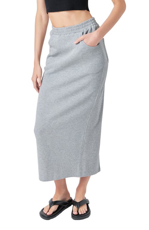Grey Lab French Terry Maxi Skirt In Heather Grey