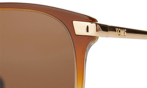 Toms Sandela 55mm Gradient Square Sunglasses In Cappuccino Champange Fade