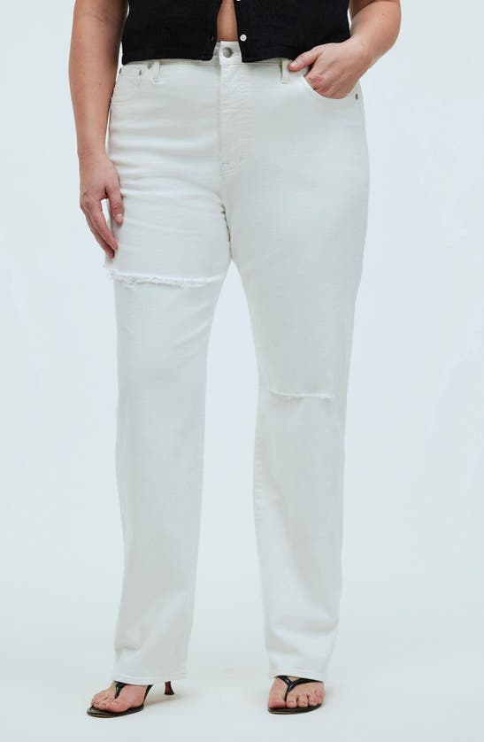 Shop Madewell '90s Straight Leg Jeans In Tile White