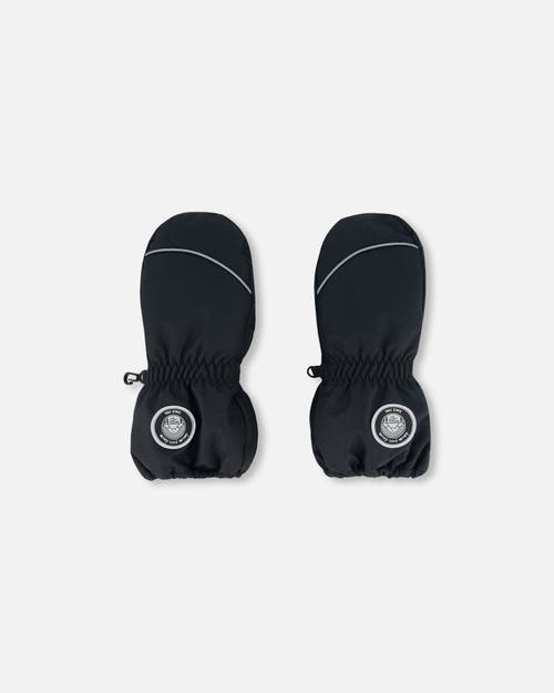 Deux Par Deux Kids Unisex Solid Mittens Black In Anthracite