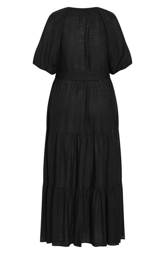 Shop City Chic Marcia Tiered Maxi Dress In Black