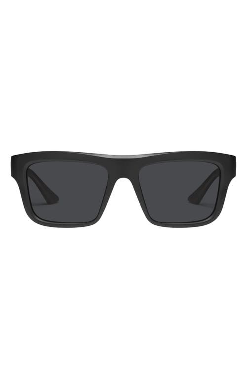 Quay Dealer's Choice 55mm Polarized Square Sunglasses In Matte Black/polarized