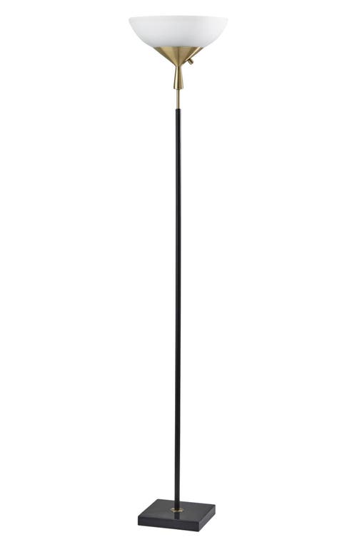 ADESSO LIGHTING Noah Torchiere Floor Lamp in Black W. Antique Brass at Nordstrom