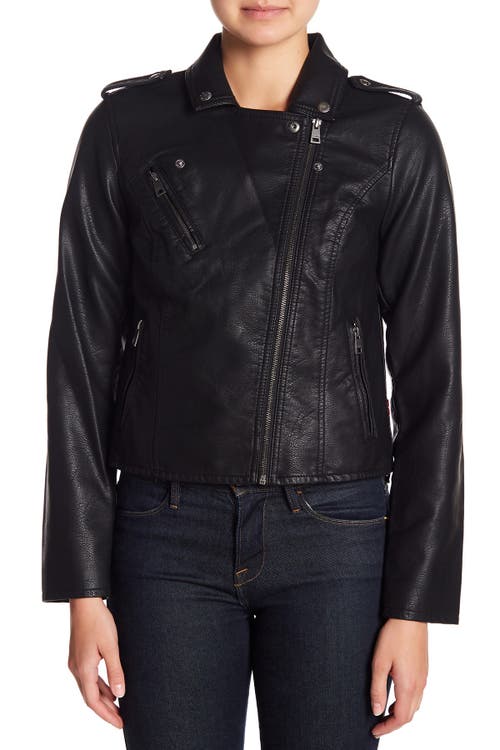 Shop Levi's Faux Leather Moto Jacket In Black