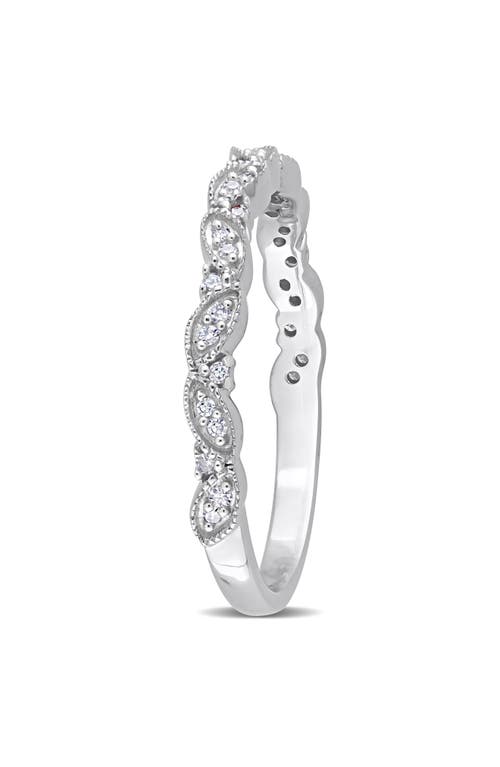 Delmar Diamond Semi Eternity Ring In White Gold