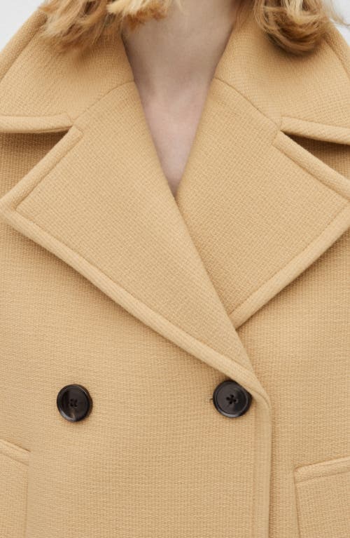 MANGO MANGO DOUBLE BREASTED VIRGIN WOOL BLEND COAT