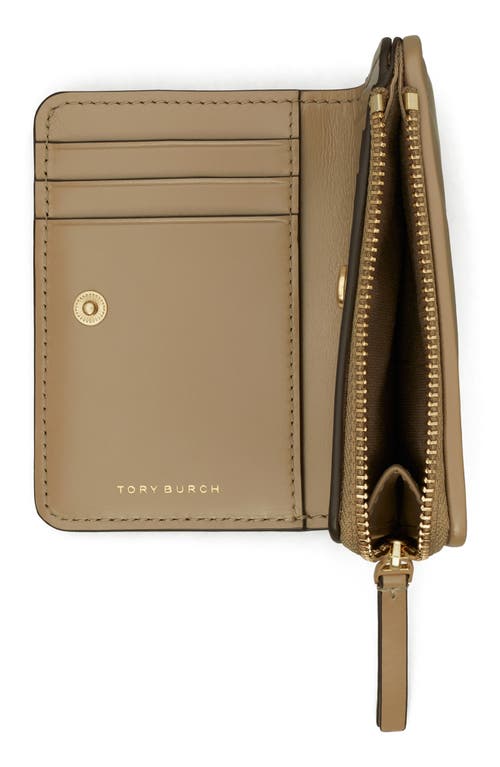 Tory Burch Kira Diamond Quilted Leather Bifold Wallet In Taupe Oak