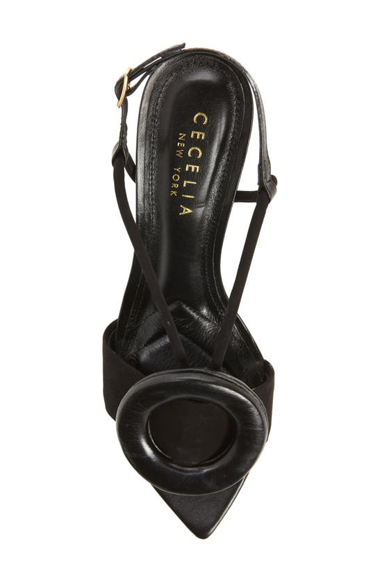 Shop Cecelia New York Myra Pointed Toe Slingback Sandal In Black Patent