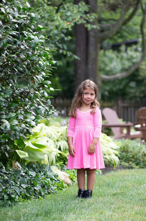 Worthy Threads Girls' Girls Twirly Dress In Pink Candy Stretch Velvet - Little Kid, Big Kid In Pink Candy