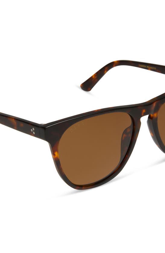 Shop Diff Darren 55mm Polarized Square Sunglasses In Matte Rich Tort / Brown