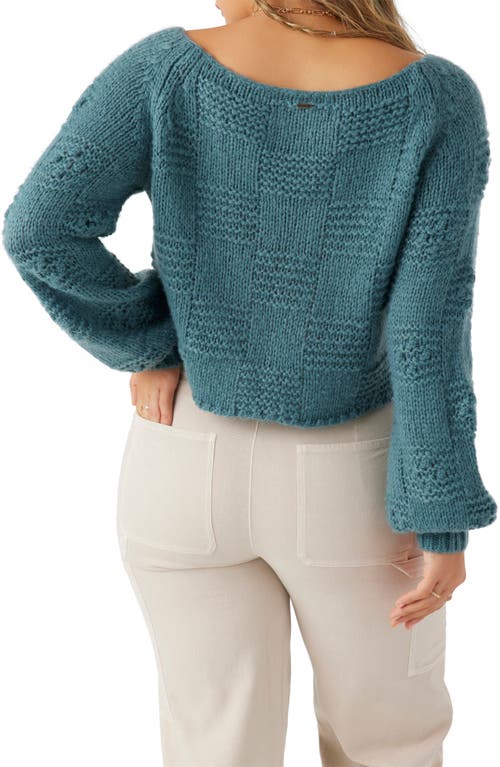 Shop O'neill Sacha Crop Sweater In Silver Pine