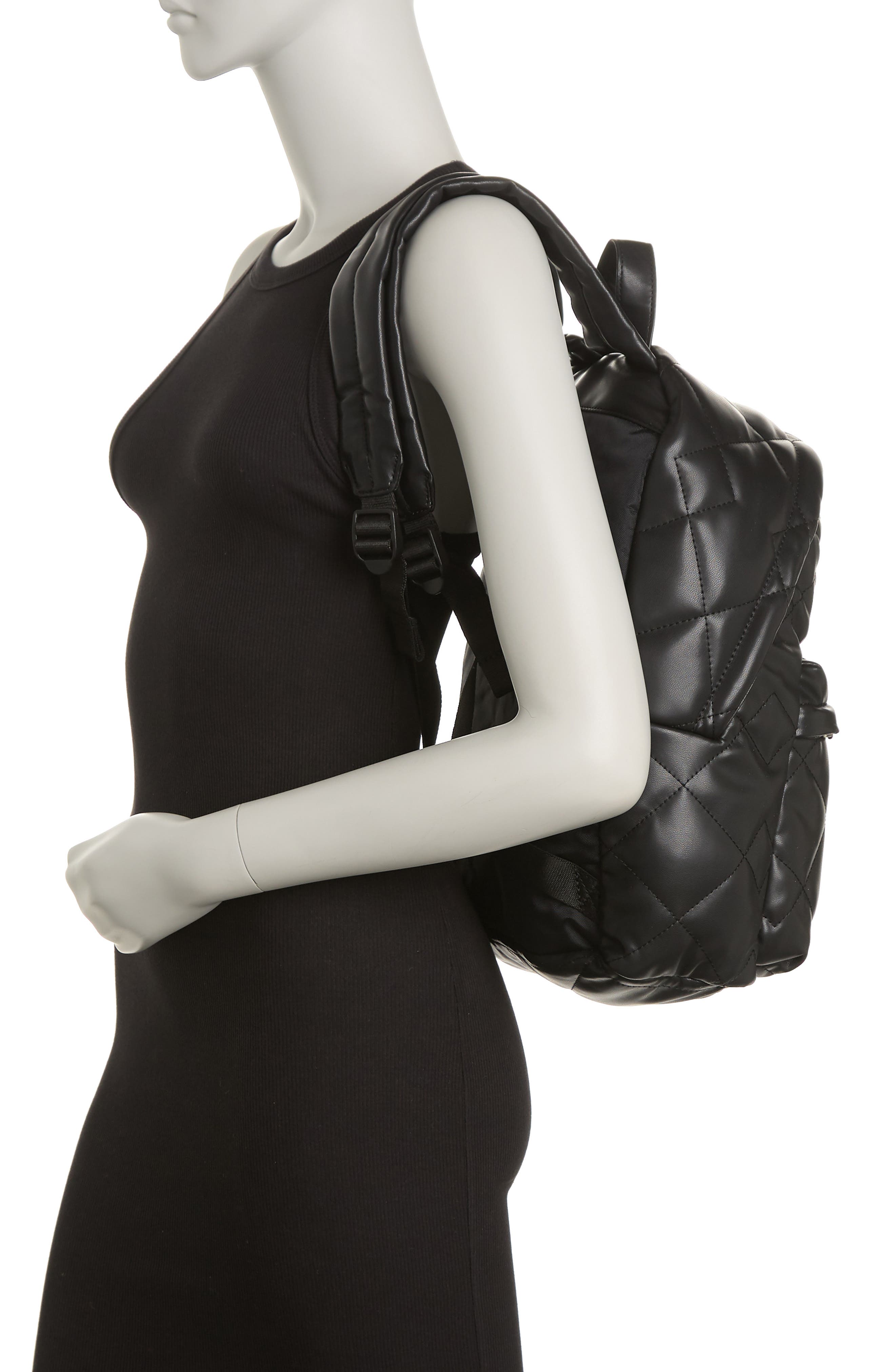 marc jacobs black quilted backpack