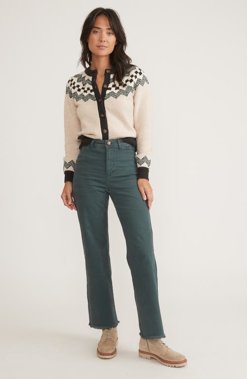 Shop Marine Layer Bridget Raw Edge Pants In Green Gables