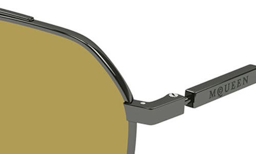 Shop Alexander Mcqueen 59mm Pilot Sunglasses In Ruthenium