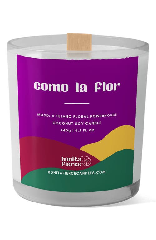 Bonita Fierce Como La Flor Candle in Purple/White Multi at Nordstrom, Size One Size Oz