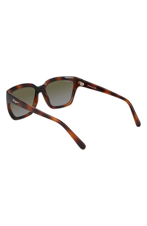 Shop Ferragamo Salvatore  Classic Logo 59mm Gradient Rectangle Sunglasses In Tortoise/grey