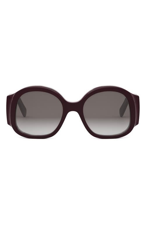 Shop Celine Maxi Triomphe 54mm Round Sunglasses In Shiny Dark Brown/brown