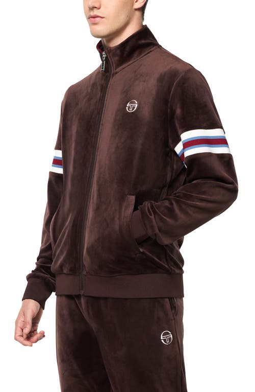 Shop Sergio Tacchini Ostuni Stretch Velour Track Jacket In Java