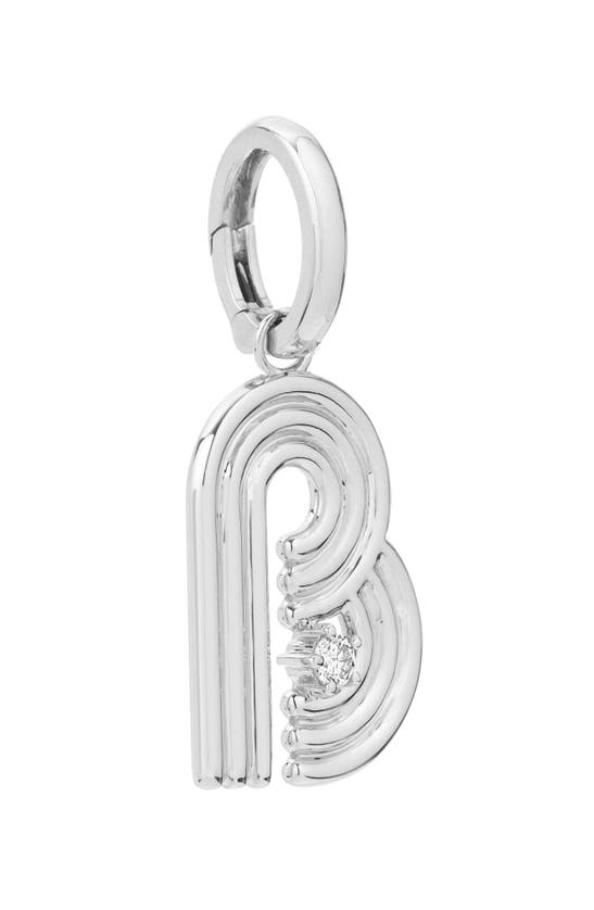 Shop Adina Reyter Groovy Letter Charm Pendant In Silver - B