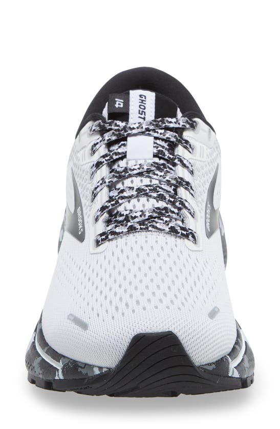 Brooks Ghost 14 Running Shoe In White/ Grey/ Black