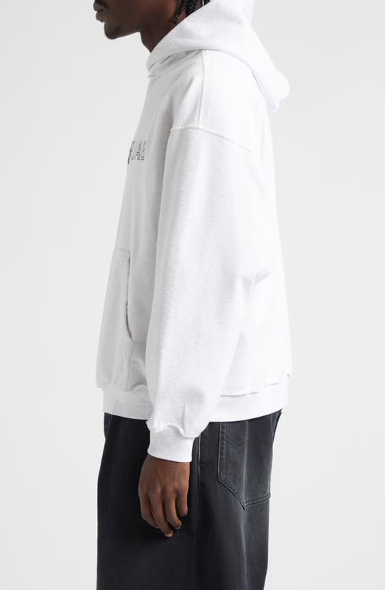 Shop Balenciaga Inside Out Logo Cotton Hoodie In Light Grey/ Black