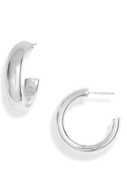 Argento Vivo Medium Chunky Hoop Earrings In Silver