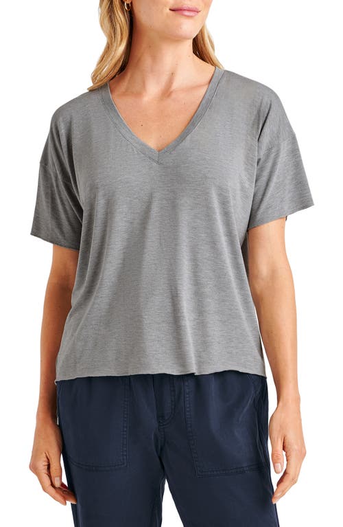 Shop Splendid V-neck Jersey T-shirt In Heather Grey