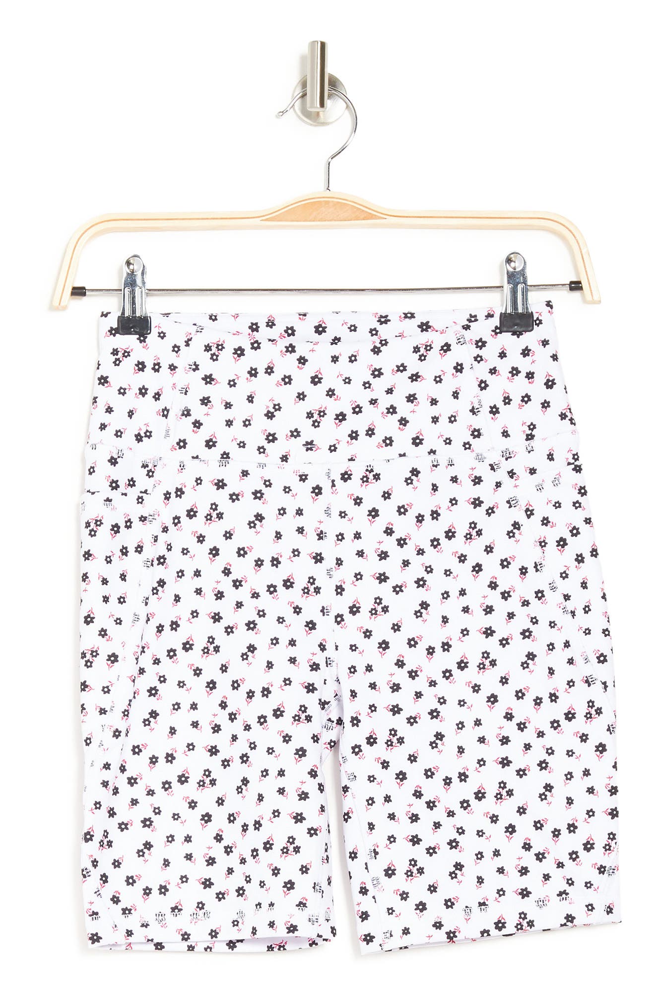 X By Gottex Active High Waisted Biker Shorts In Polka Flower