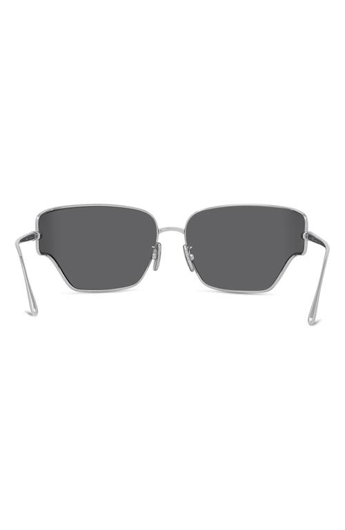 Shop Loewe Signature 70mm Mirrored Oversize Geometric Sunglasses In Shiny Palladium/smoke Mirror