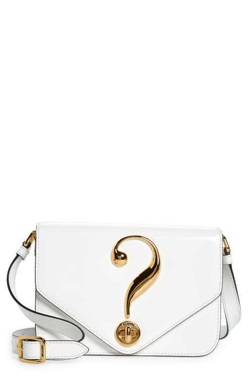 Moschino Gone Leather Crossbody Bag in A0001 White at Nordstrom