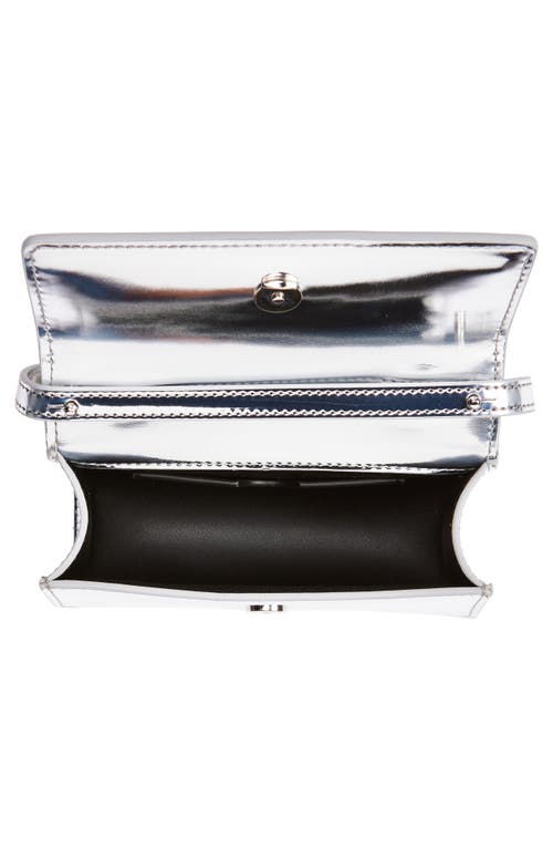 Shop Off-white Jitney Baby Mirror Metallic Leather Top Handle Bag In 7272 Silver