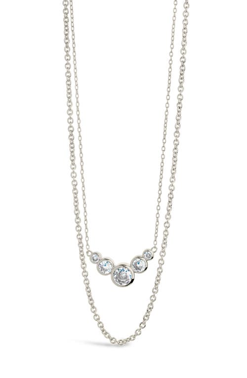 Sterling Forever Eileen Layered Necklace In Silver