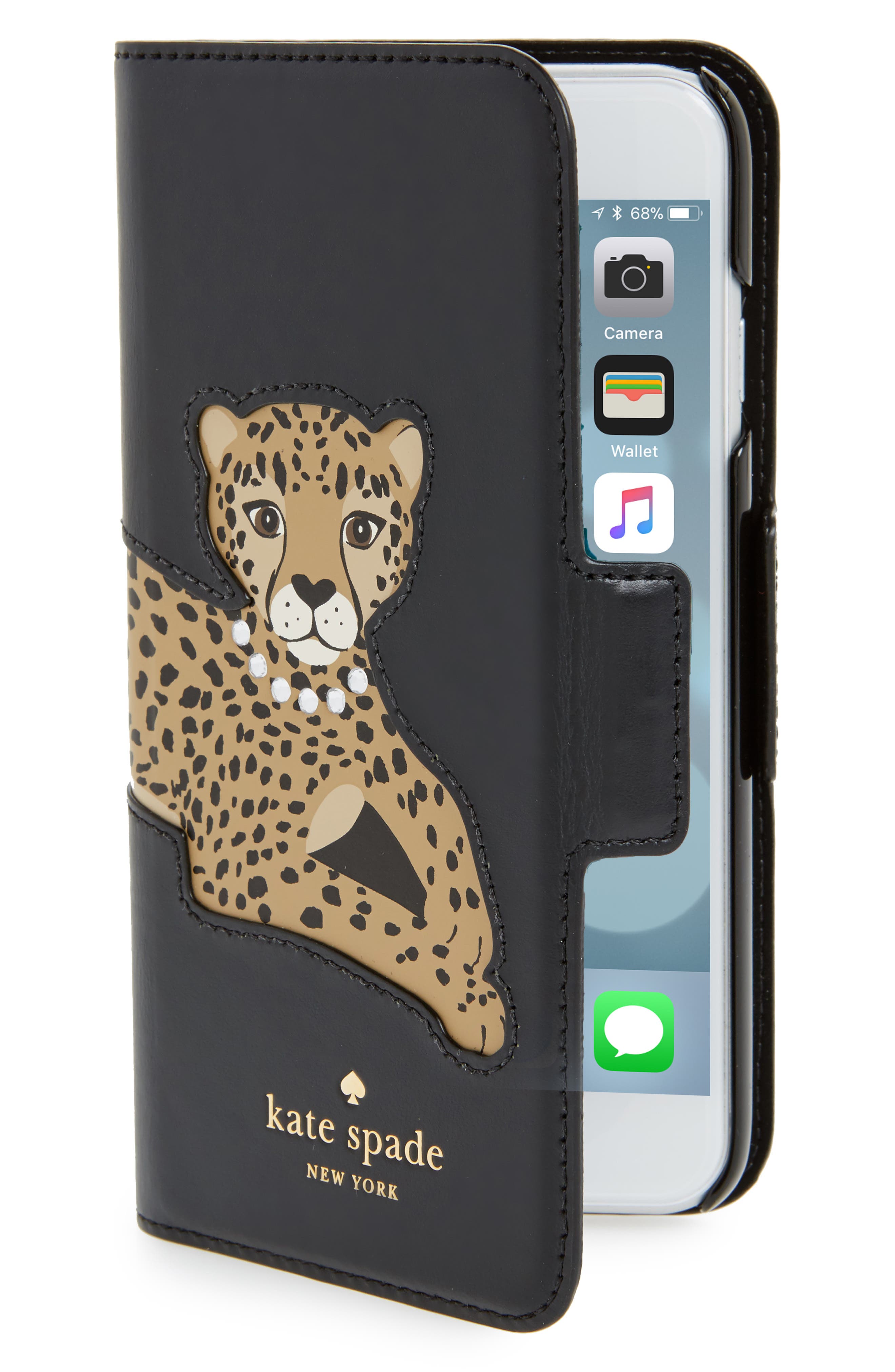 kate spade new york cheetah appliqué iPhone 7/8 folio case Nordstrom
