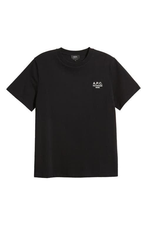 Shop Apc A.p.c. Embroidered Logo Cotton T-shirt In Noir/blanc