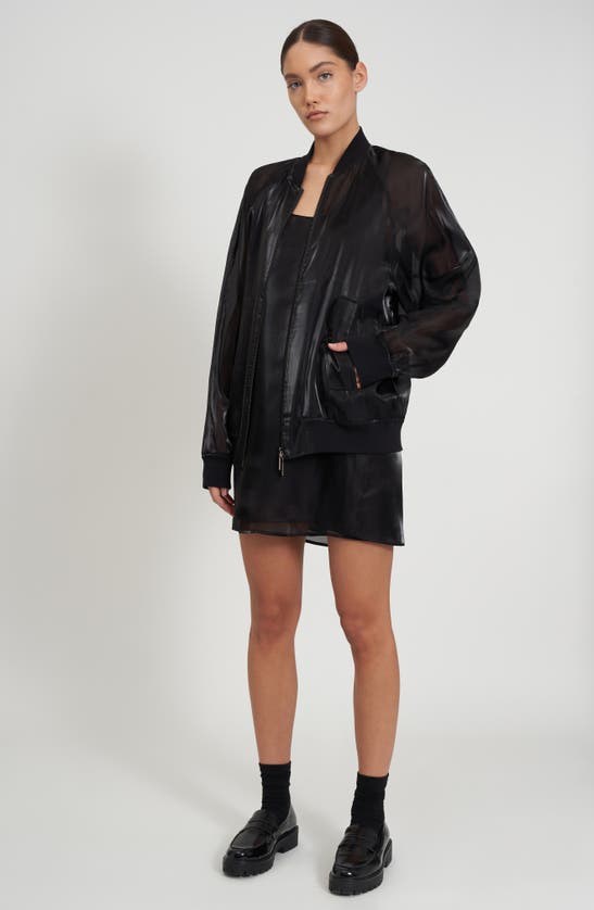 Shop Rebecca Minkoff Perry Double Layer Sleeveless Minidress In True Black