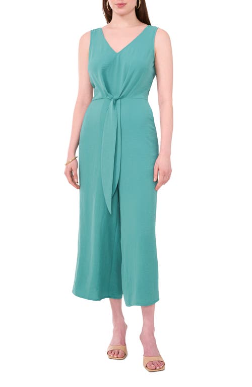 Shop Vince Camuto Tie Front Wide Leg Jumpsuit In Bright Aqua