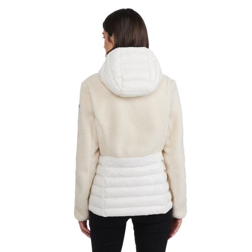 Pajar Fawn Ladies Lightweight Mixed Media Jacket With Fixed Hood In White Op